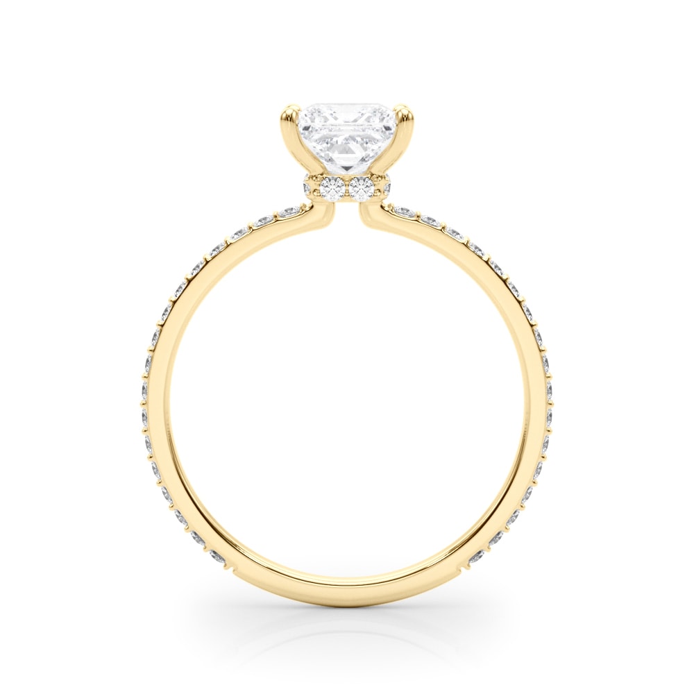 HIDDEN HALO PRINCESS CUT CENTER SINGLE ROW