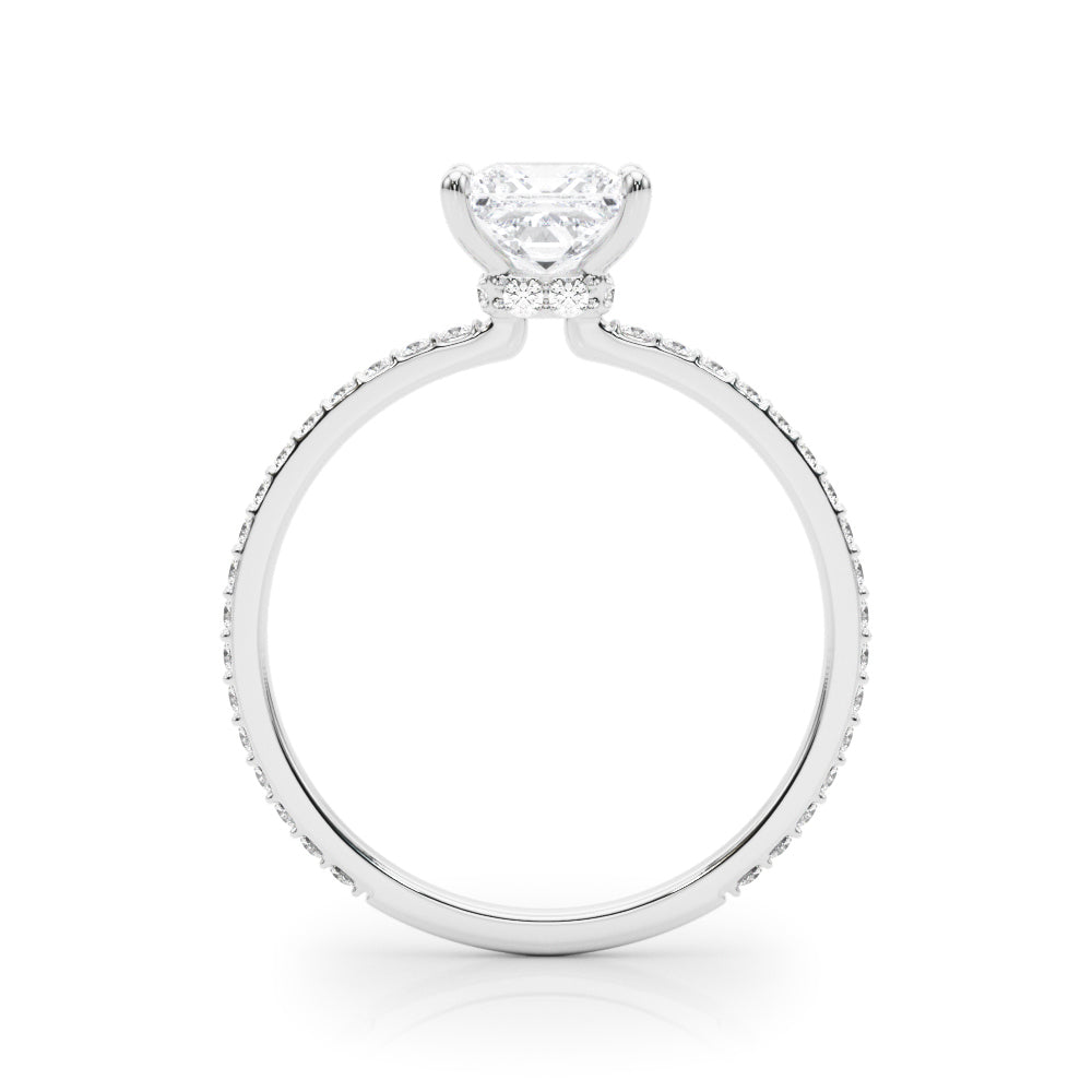 Platinum 1 CT Diamond Halo Engagement Ring