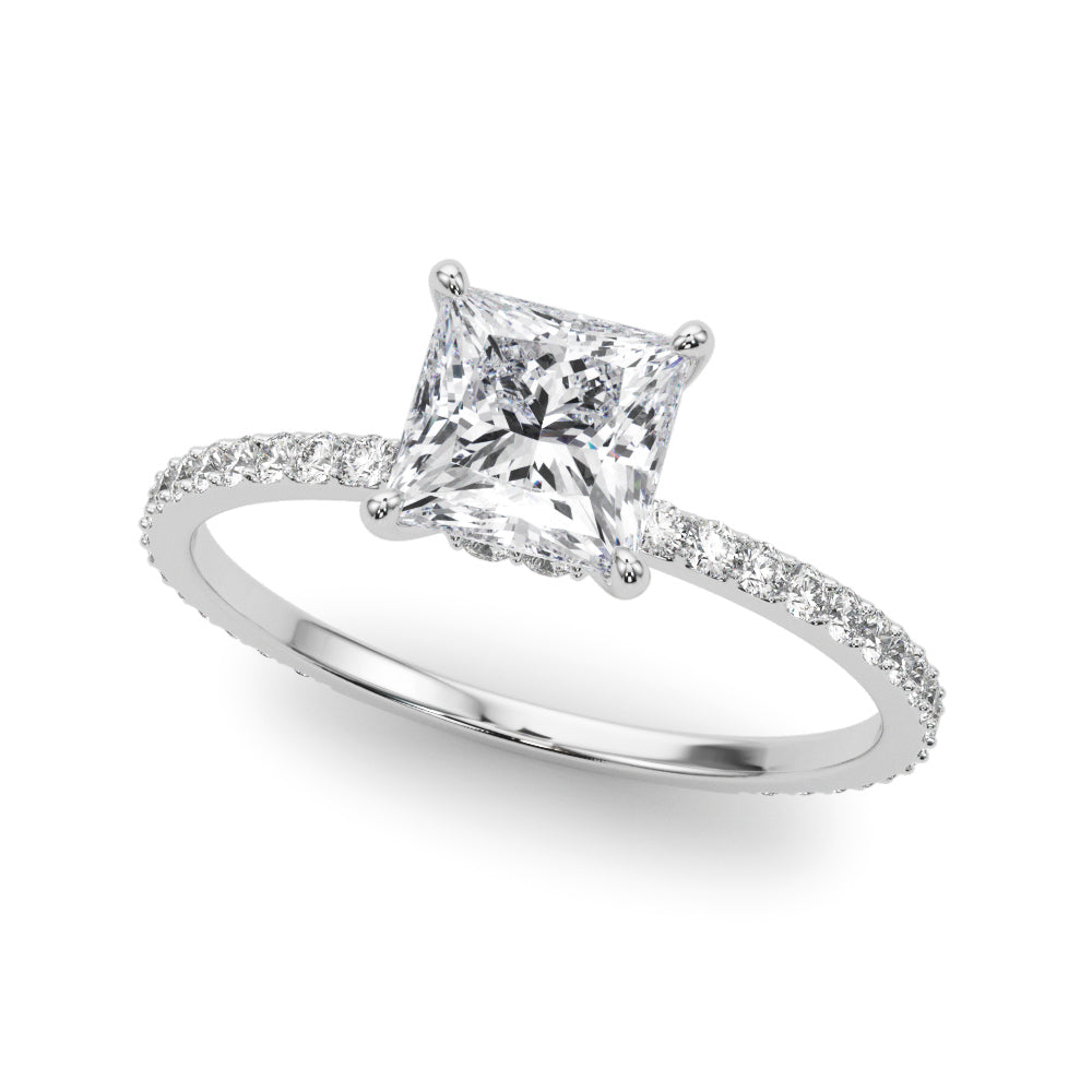 14K White Gold 1 CT Diamond Halo Engagement Ring