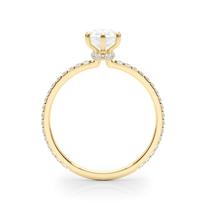 18K Yellow Gold Diamond Halo Engagement Ring 1/3 ctw