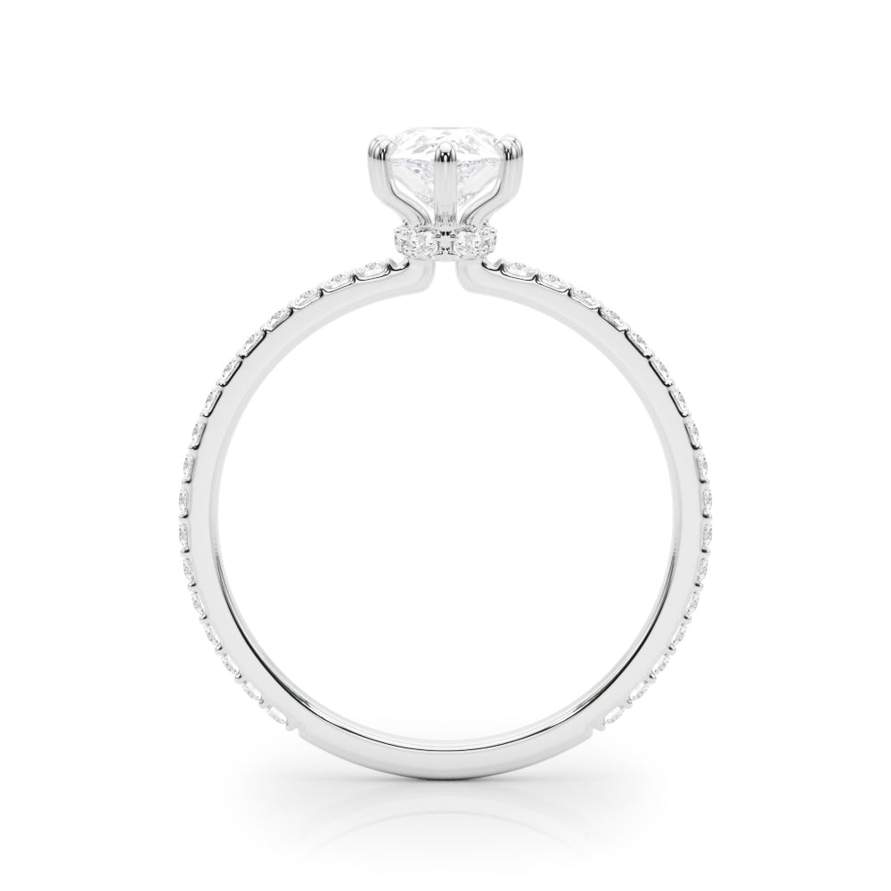 18K White Gold Diamond Halo Engagement Ring