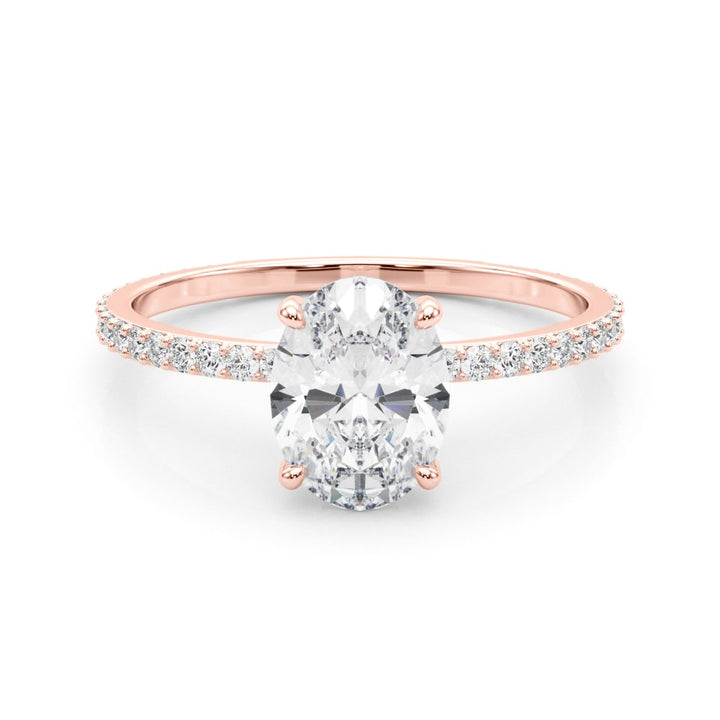 14K Rose Gold 1/3 ct tw Halo Diamond Engagement Ring
