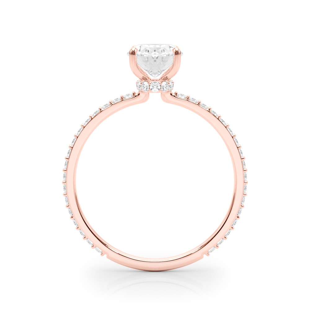 18K Rose Gold 1/3 ct tw Halo Diamond Engagement Ring
