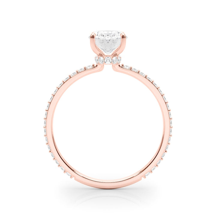 18K Rose Gold 1/3 ct tw Halo Diamond Engagement Ring