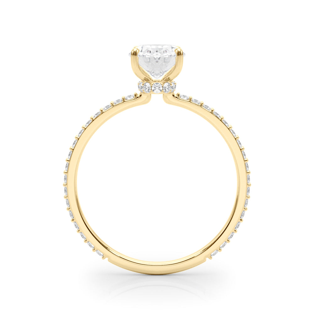 14K Yellow Gold Oval Diamond Engagement Ring with Halo