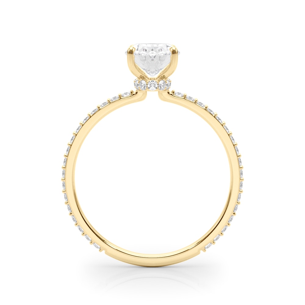 14K Yellow Gold 1/3 ct tw Halo Diamond Engagement Ring