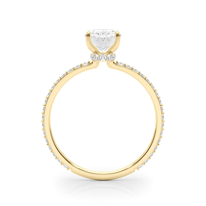 14K Yellow Gold 1/3 ct tw Halo Diamond Engagement Ring