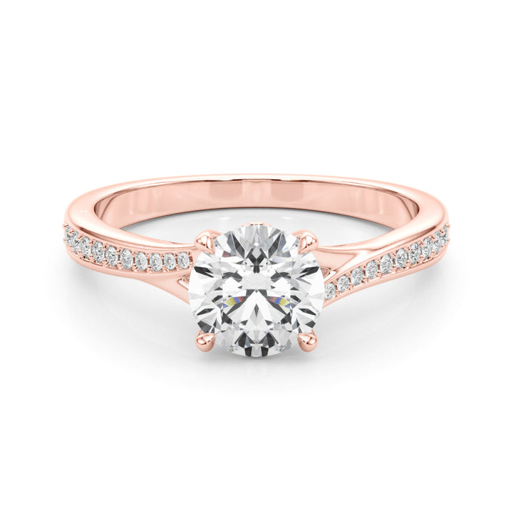 14K Rose Gold Diamond Engagement Ring 0.5 ct