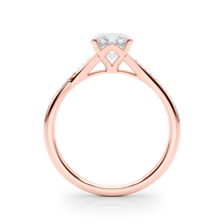 14K Rose Gold Diamond Engagement Ring 0.5 ct