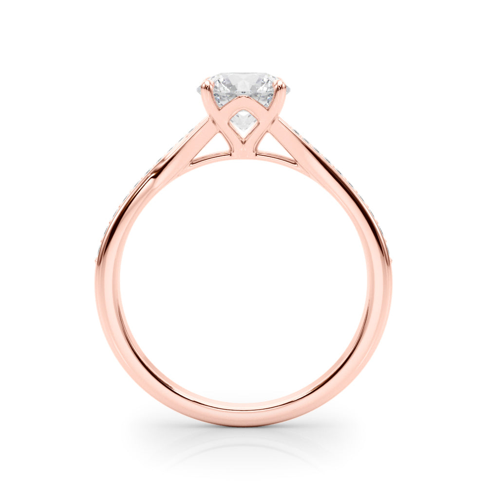 14K Rose Gold Diamond Engagement Ring 0.5 ct