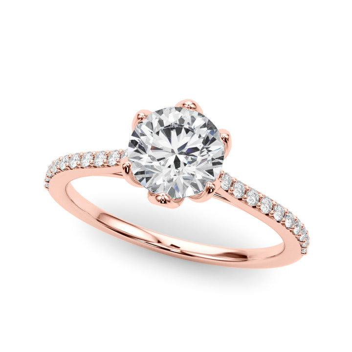 Rose Gold 1 CT Diamond Engagement Ring | Single Row Design