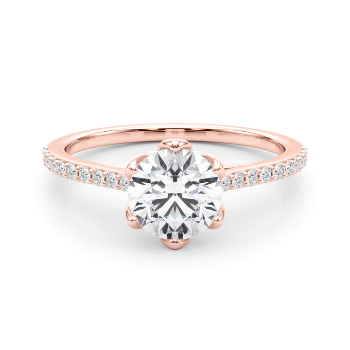 Rose Gold 1 CT Diamond Engagement Ring | Single Row Design