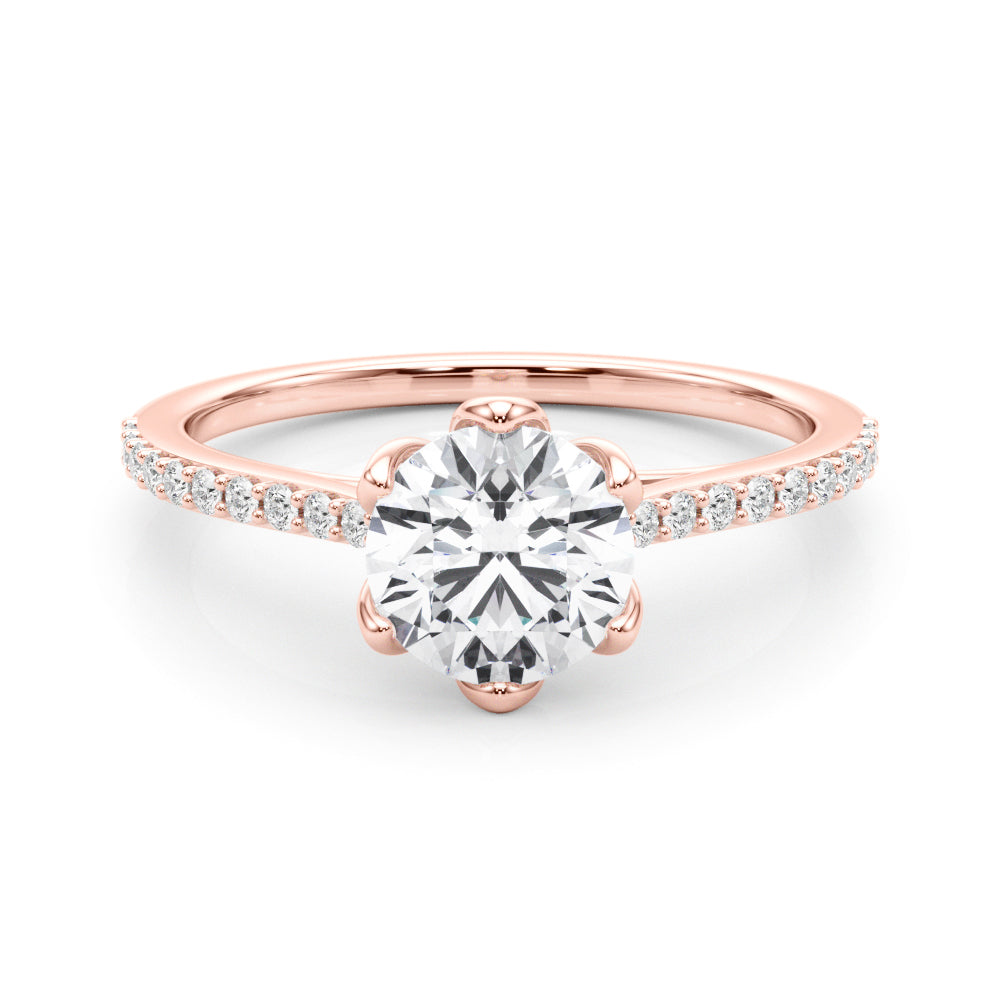 Rose Gold 1 CT Diamond Engagement Ring | Single Row Design