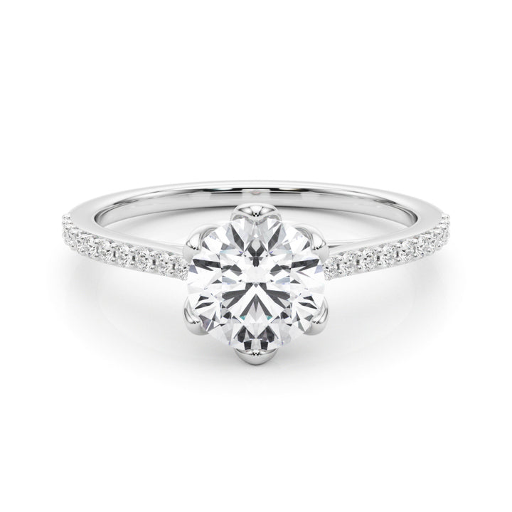 Platinum 1 CT Diamond Engagement Ring, Single Row