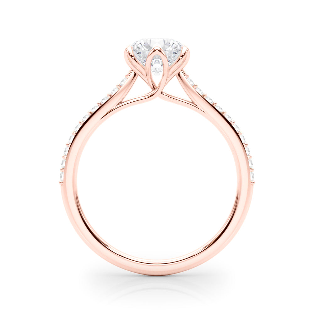 Rose Gold 1 CT Diamond Engagement Ring | Single Row Design