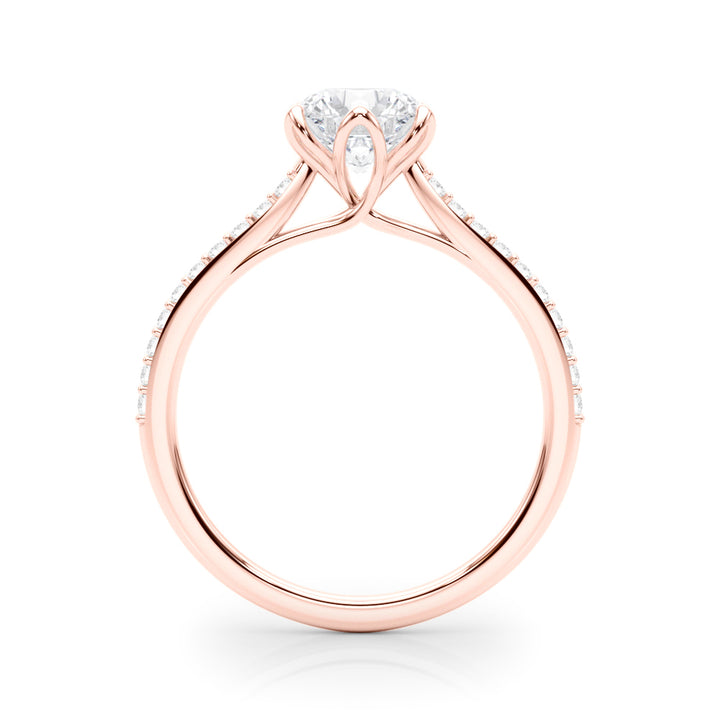 Rose Gold 1 CT Diamond Engagement Ring | Single Row Design