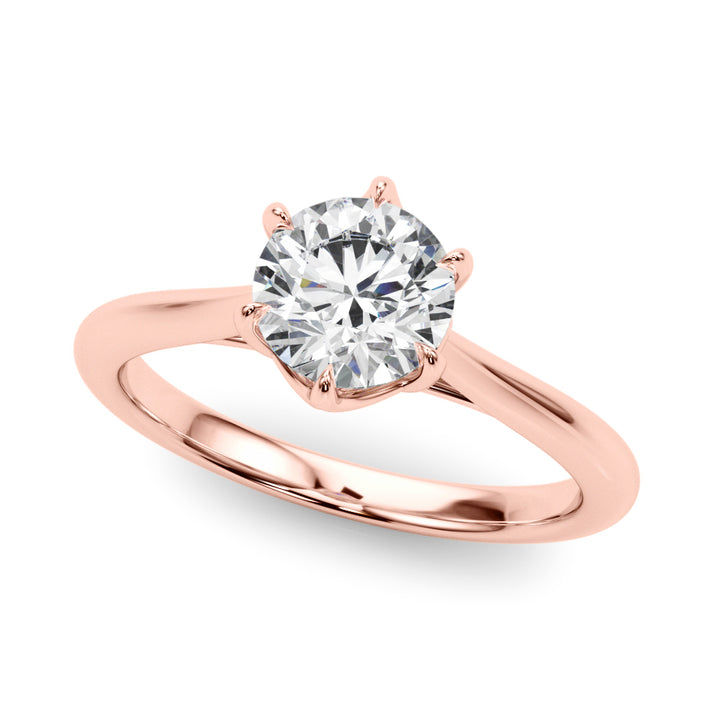 18K Rose Gold 1ct Round Diamond Solitaire Ring