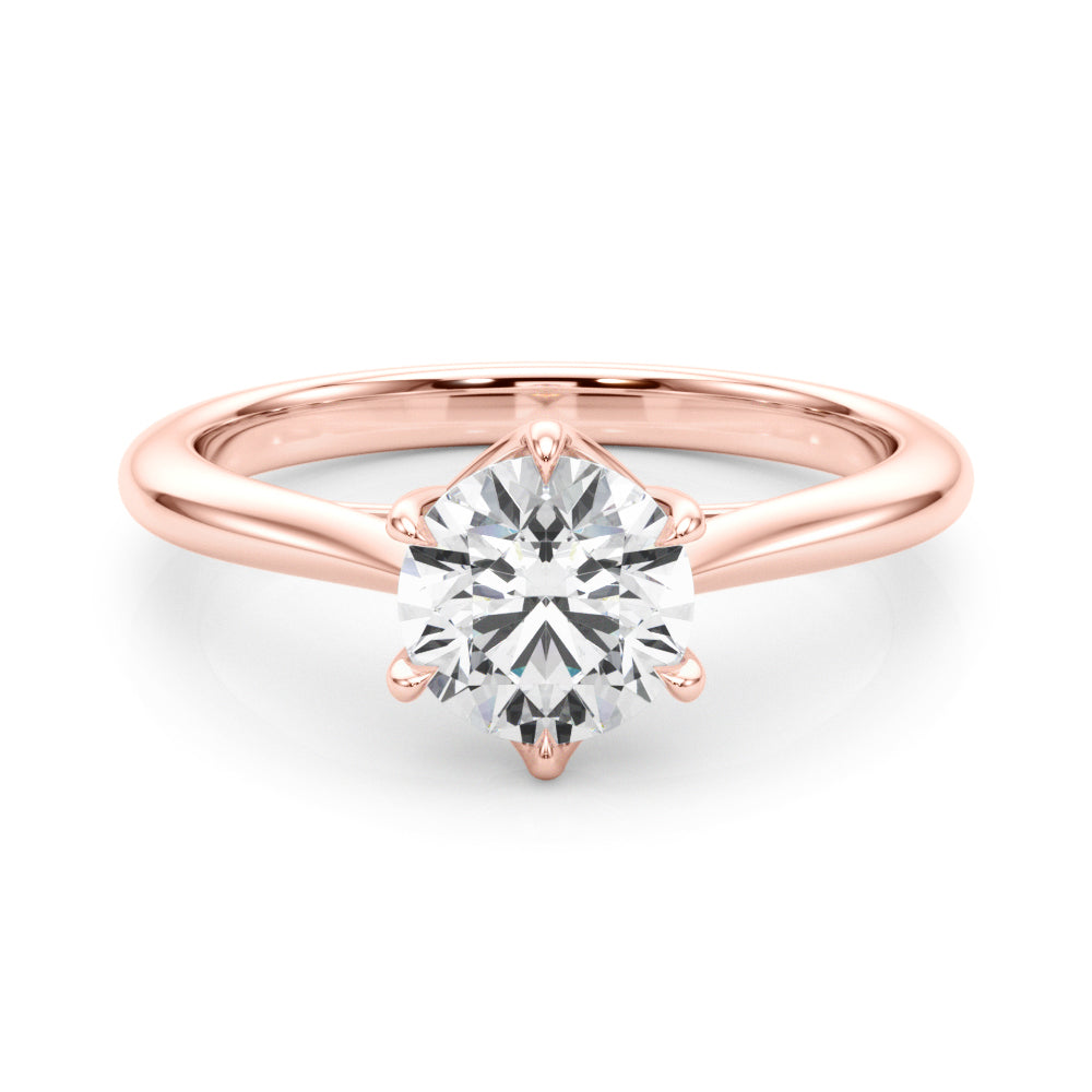 18K Rose Gold 1ct Round Diamond Solitaire Ring
