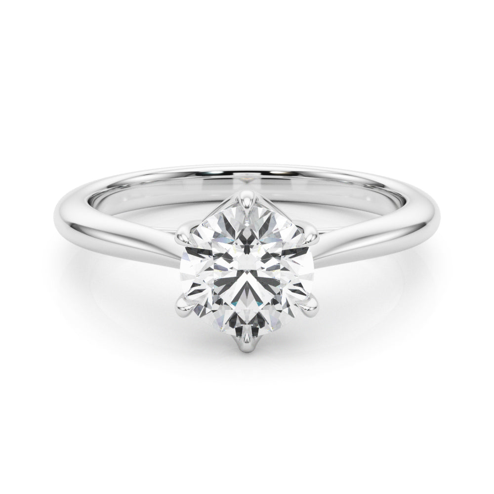 14K White Gold 1 CT Round Diamond Engagement Ring