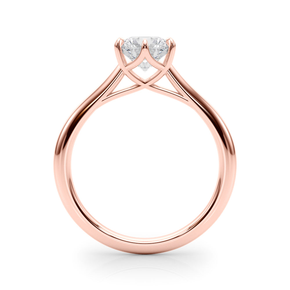 18K Rose Gold 1ct Round Diamond Solitaire Ring