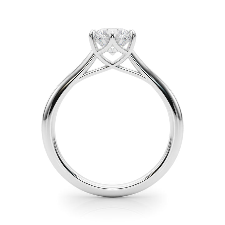 14K White Gold 1 CT Round Diamond Engagement Ring