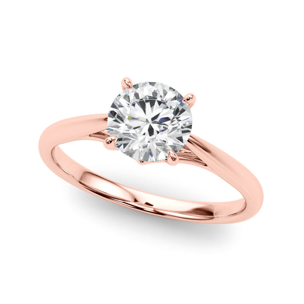 18K Rose Gold 1ct Diamond Engagement Solitaire Ring
