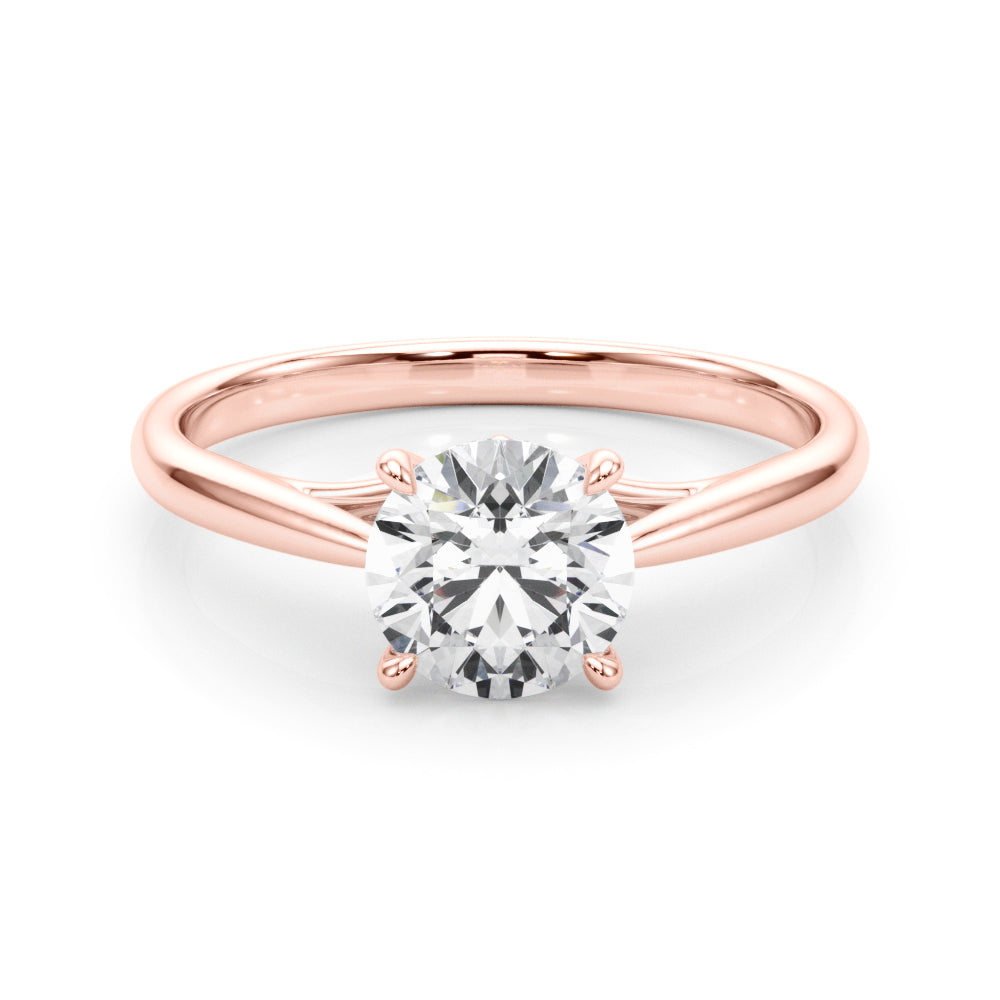18K Rose Gold 1ct Diamond Engagement Solitaire Ring
