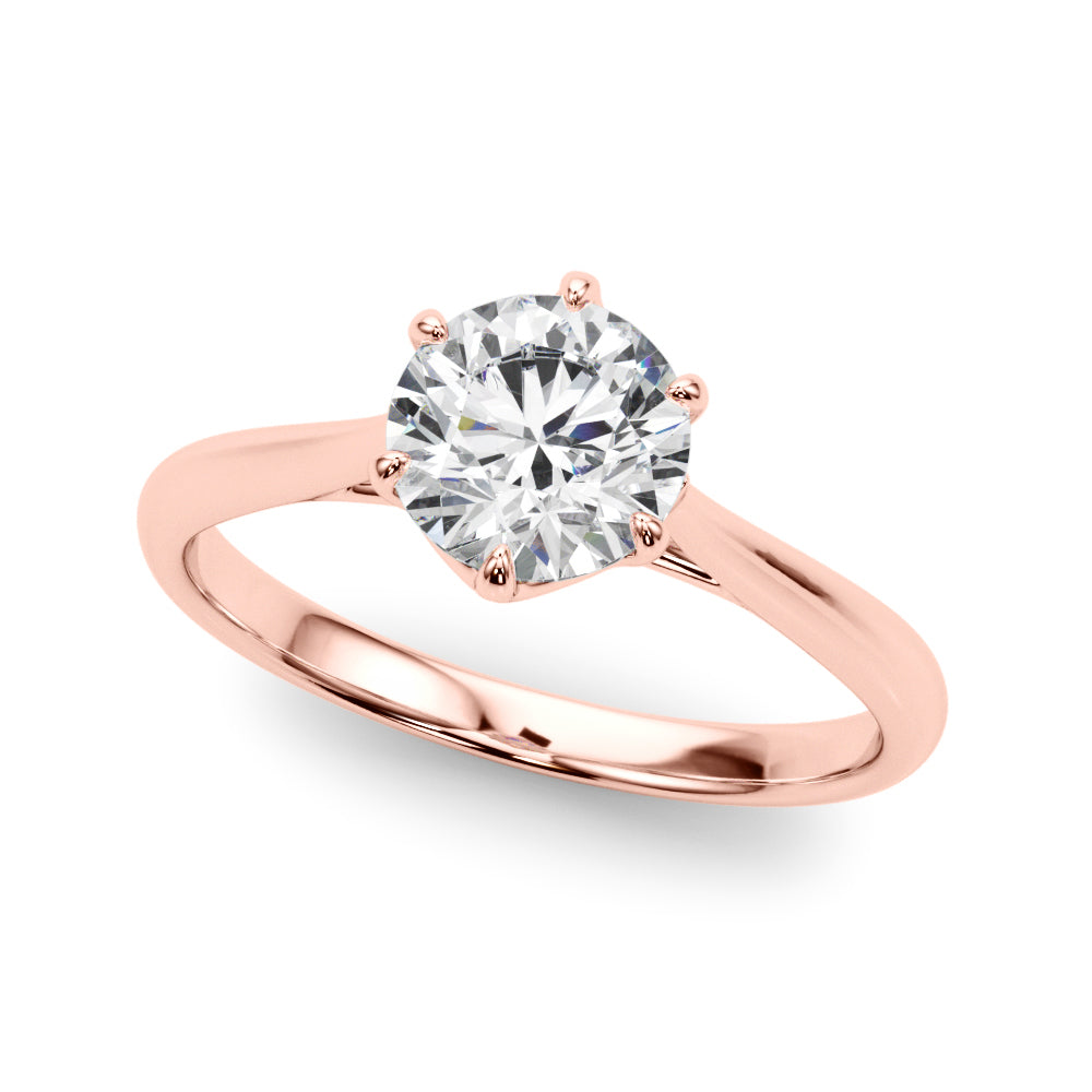 18K Rose Gold 1ct Diamond Engagement Solitaire Ring