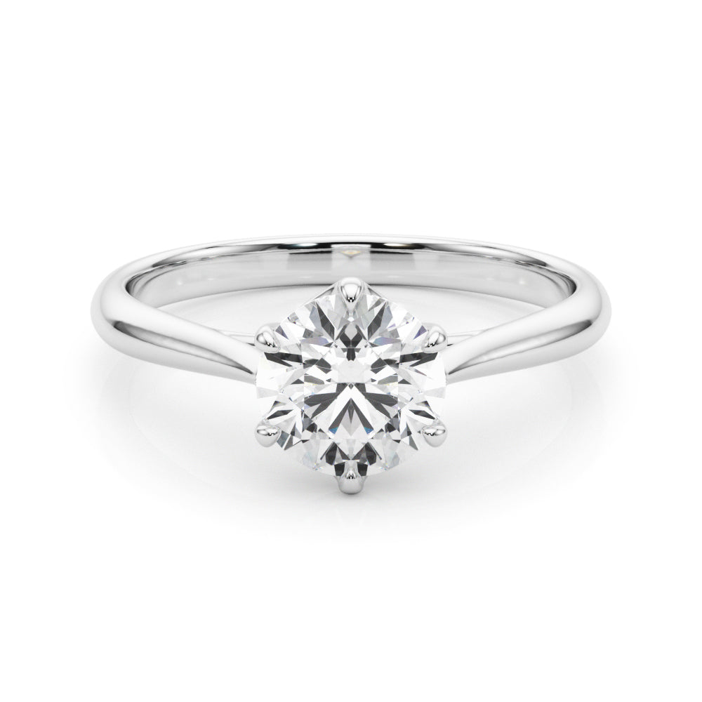 Platinum 1 ct Round Diamond Solitaire Engagement Ring