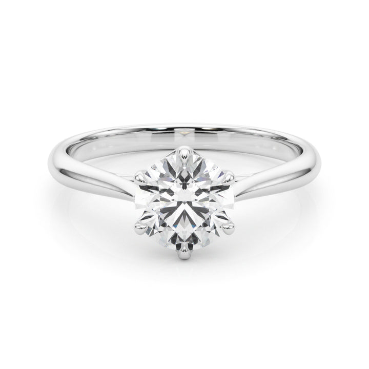 1ct Diamond 18K White Gold Solitaire Engagement Ring