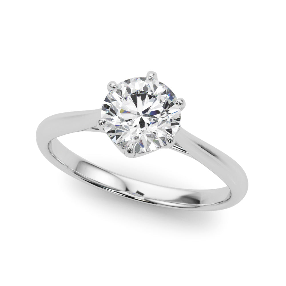 1ct Diamond 18K White Gold Solitaire Engagement Ring
