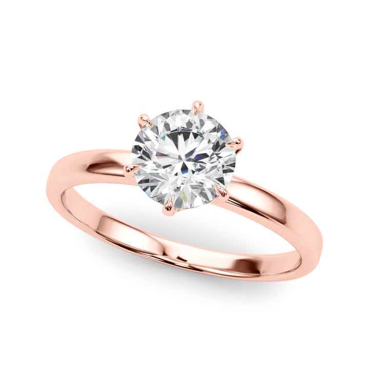 14K Rose Gold 1ct Round Diamond Solitaire Ring