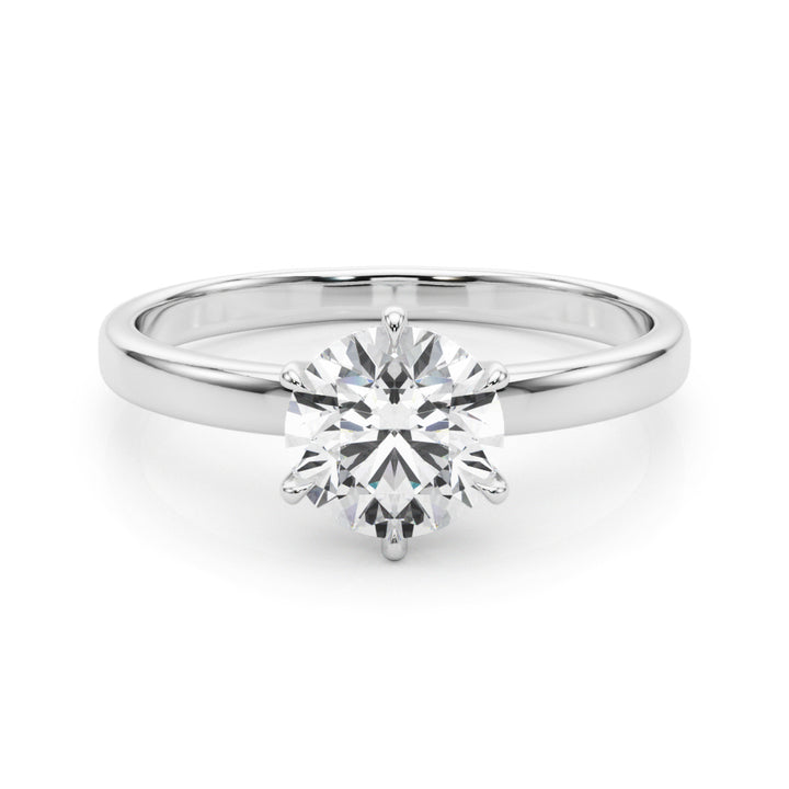 Platinum 1 CT Round Diamond Solitaire Engagement Ring
