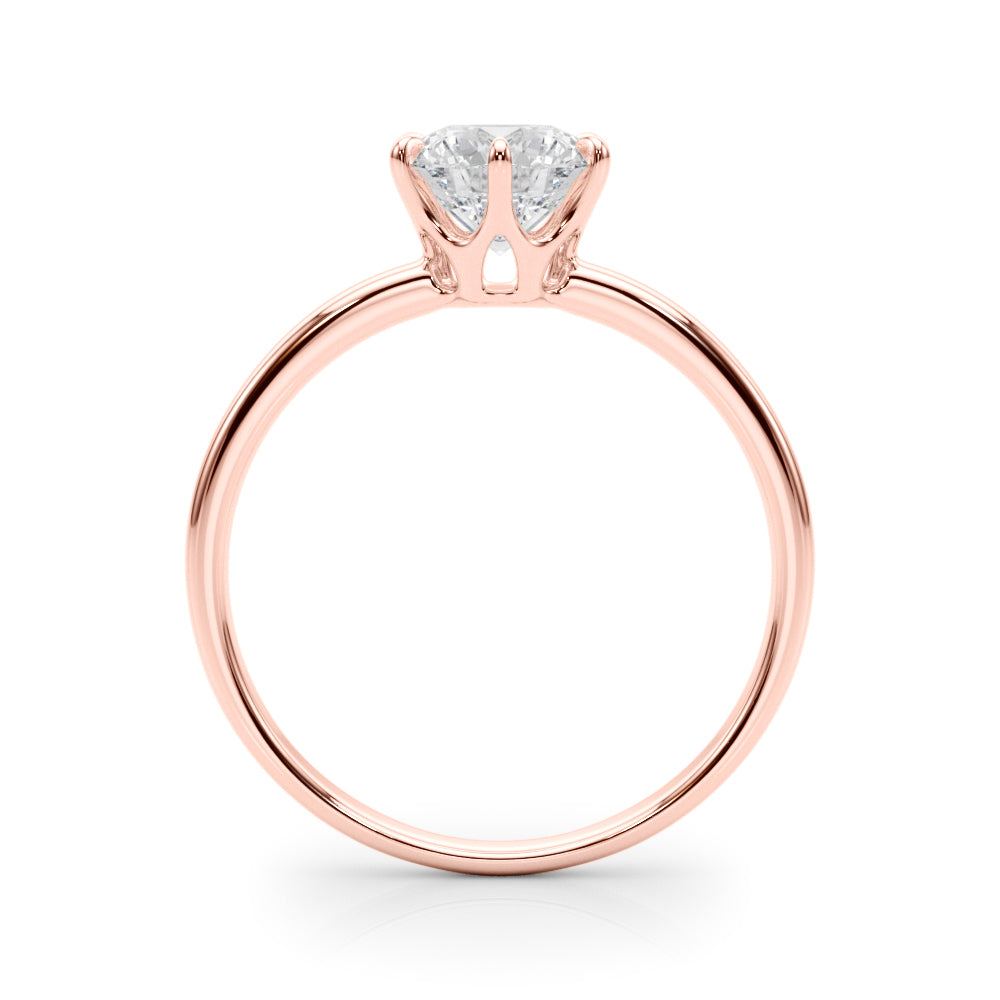 14K Rose Gold 1ct Round Diamond Solitaire Ring