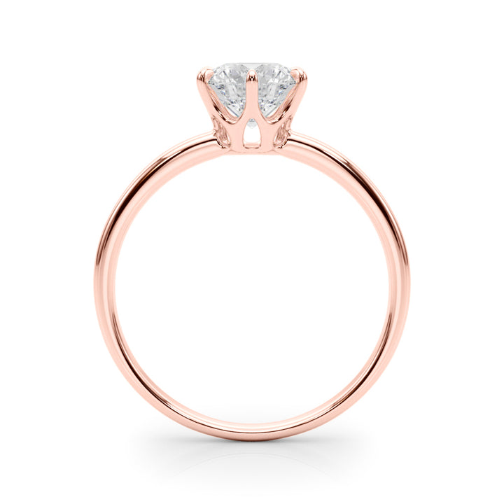14K Rose Gold 1ct Round Diamond Solitaire Ring