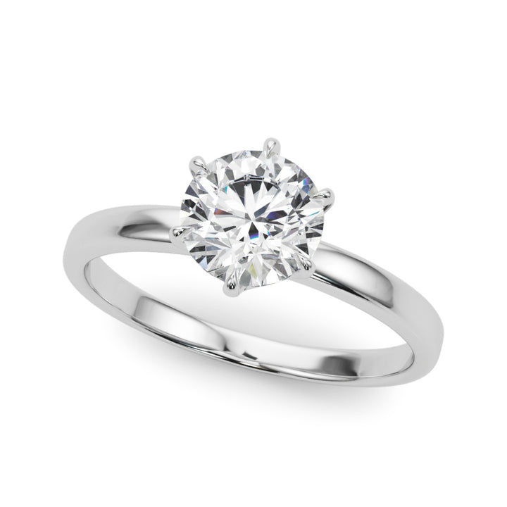 Platinum 1 CT Round Diamond Solitaire Engagement Ring