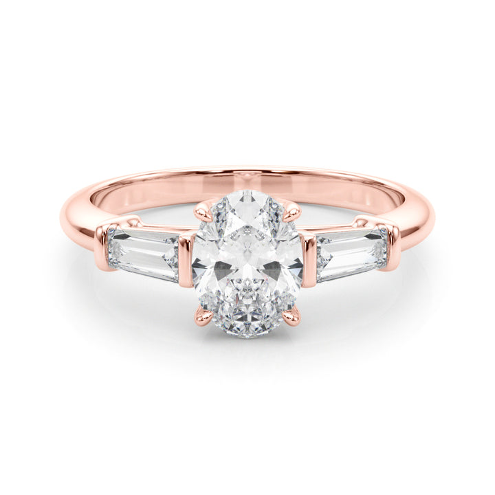 18K Rose Gold Oval Diamond Engagement Ring