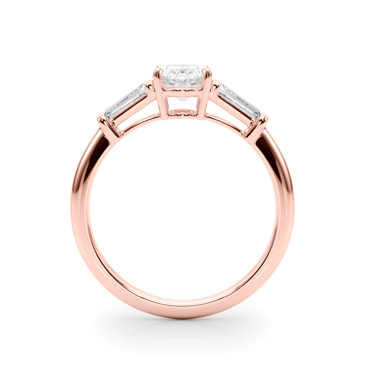 18K Rose Gold Oval Diamond Engagement Ring