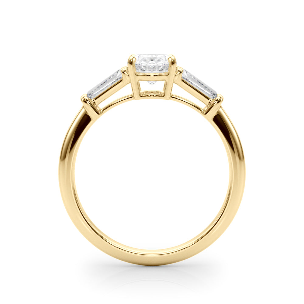 14K Yellow Gold Oval Diamond Engagement Ring