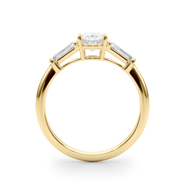 14K Yellow Gold Oval Diamond Engagement Ring