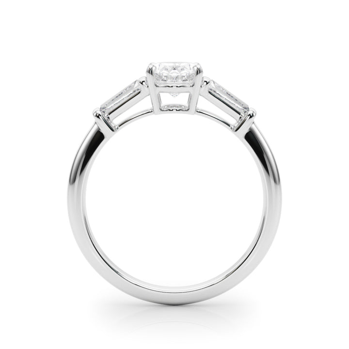 Platinum Oval Diamond Engagement Ring 0.5 CT