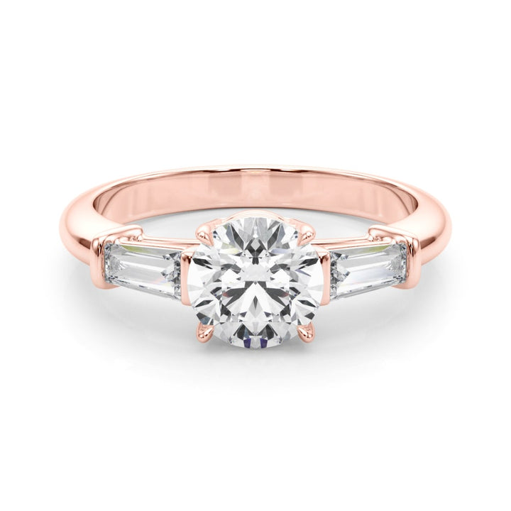3 STONE RING ROUND CENTER TAPER BAGUETTE SIDES