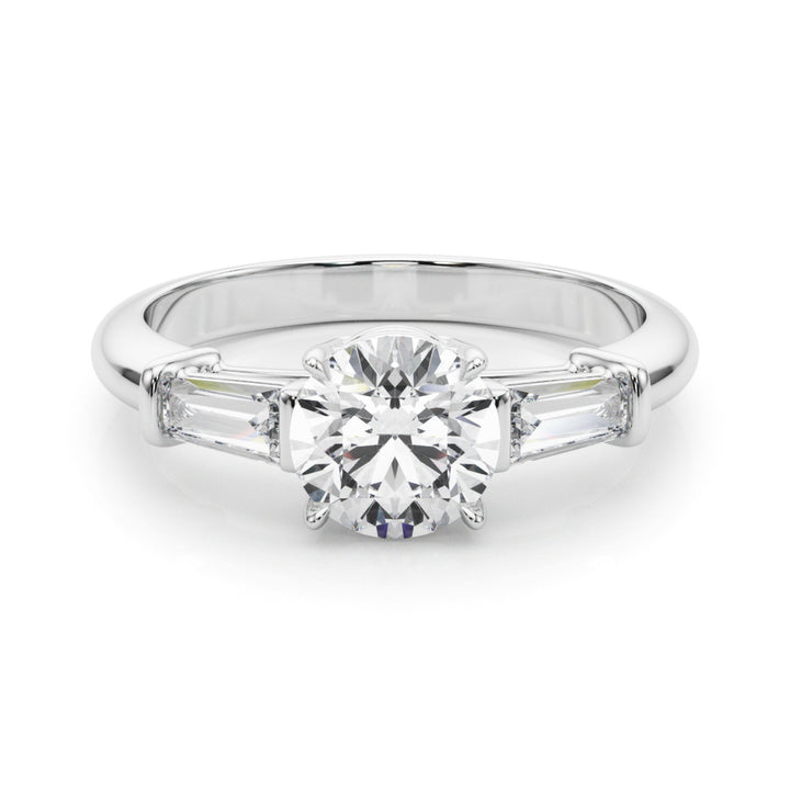 14K White Gold Round Diamond Engagement Ring