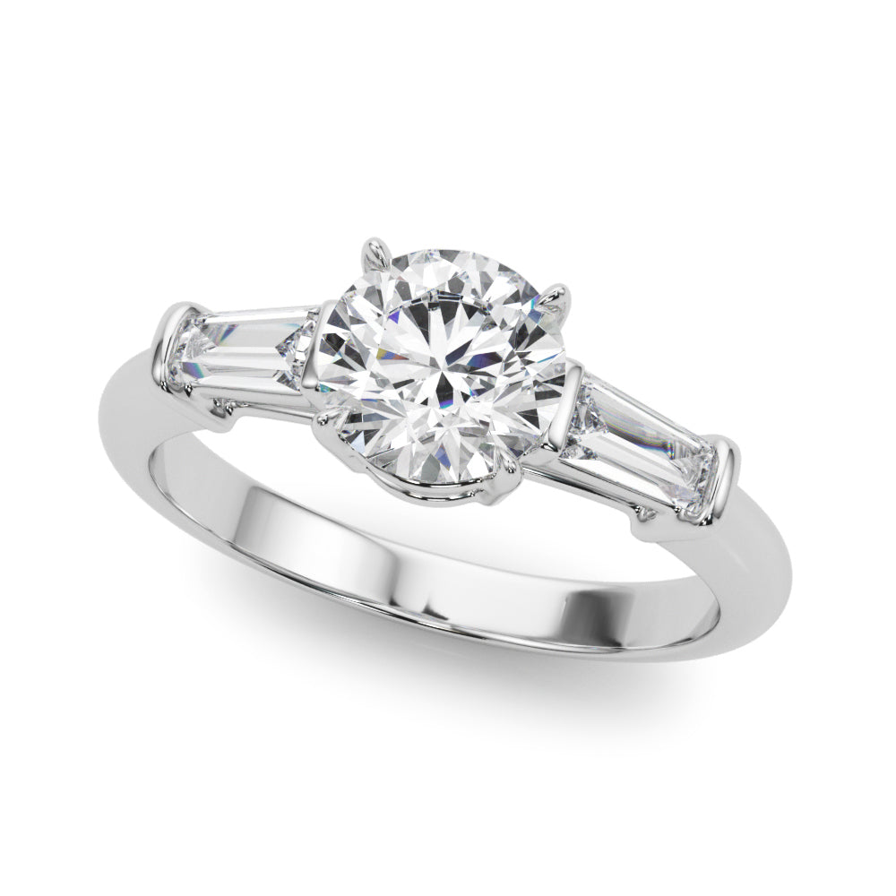 18K White Gold Round Diamond Engagement Ring