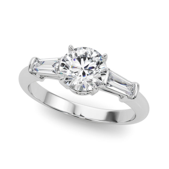 18K White Gold Round Diamond Engagement Ring
