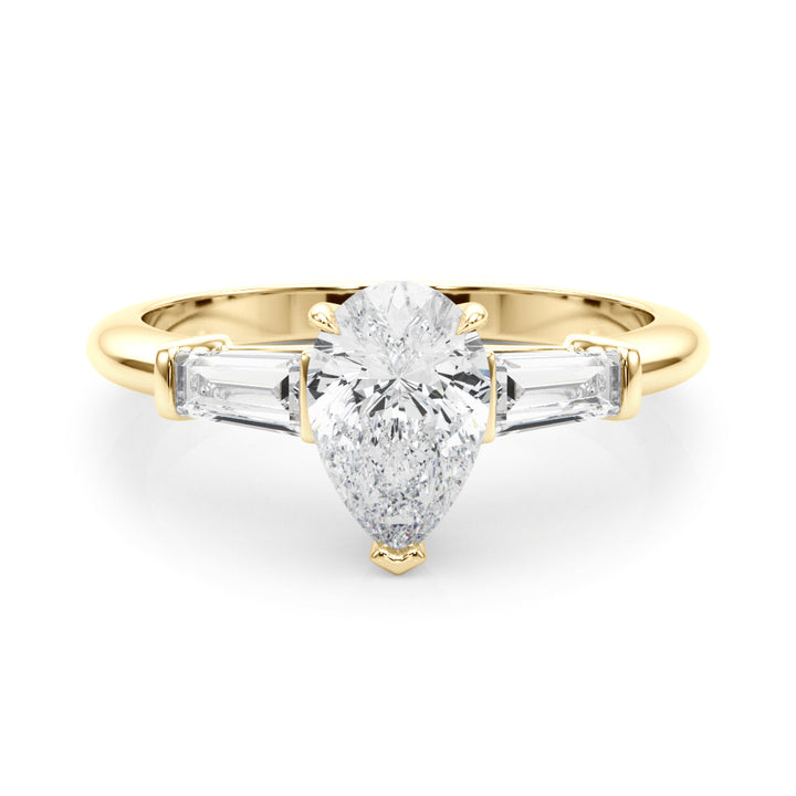 14K Yellow Gold Taper Baguette Diamond Ring