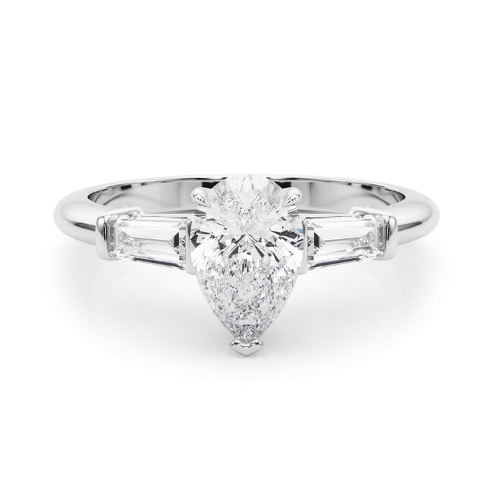 18K White Gold Taper Baguette Diamond Engagement Ring