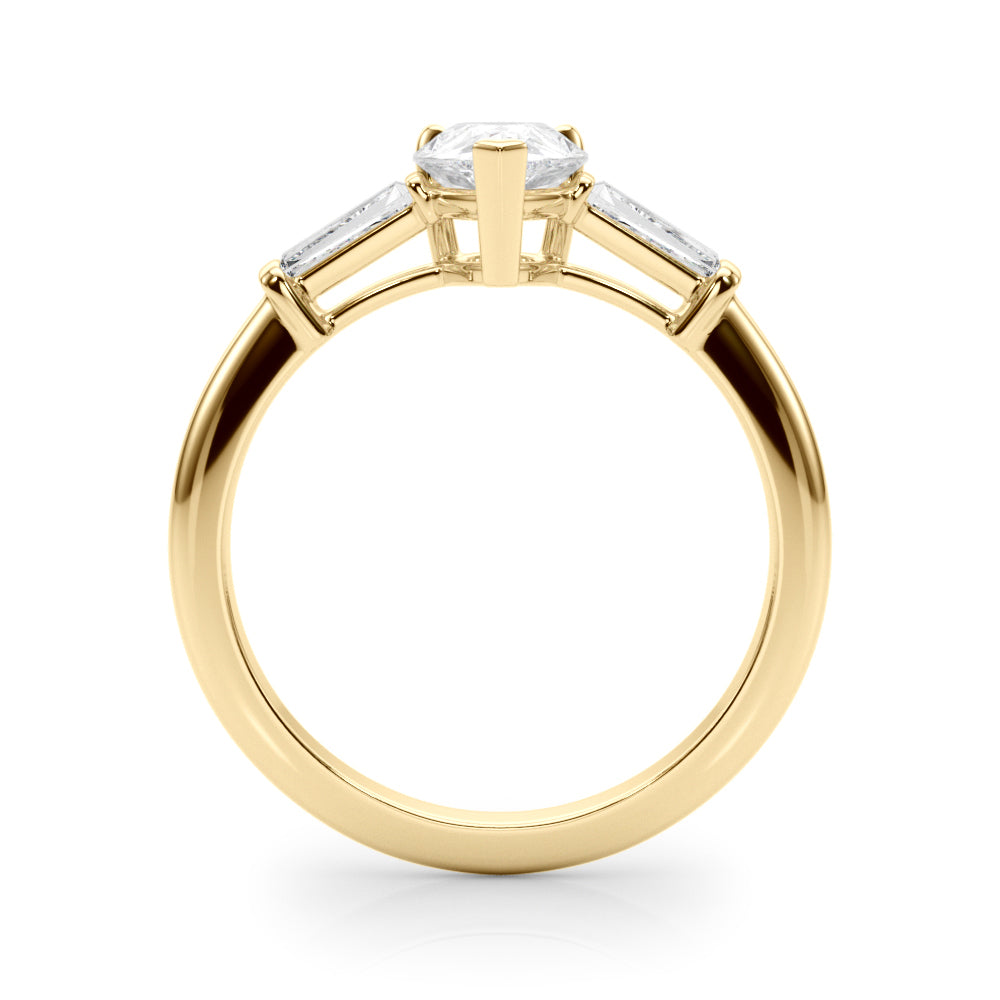 14K Yellow Gold Taper Baguette Diamond Ring