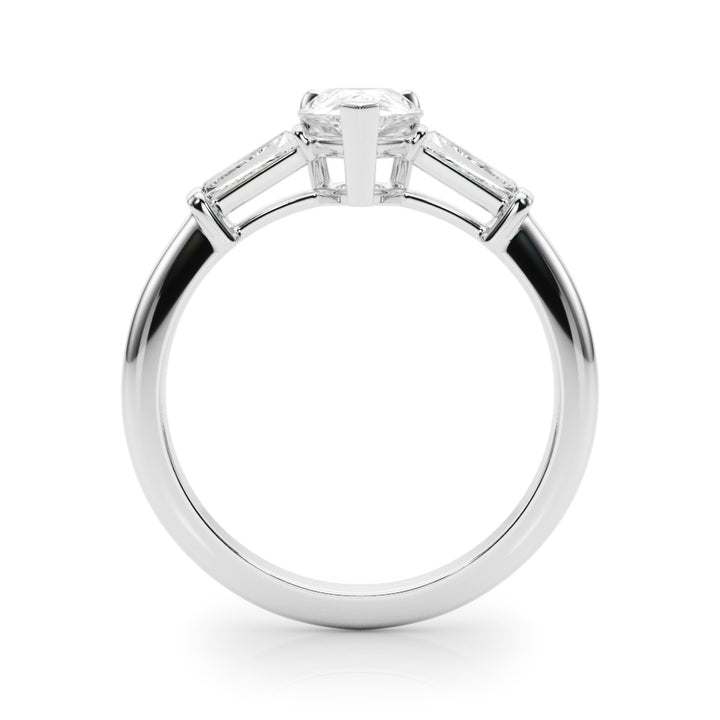 18K White Gold Taper Baguette Diamond Engagement Ring
