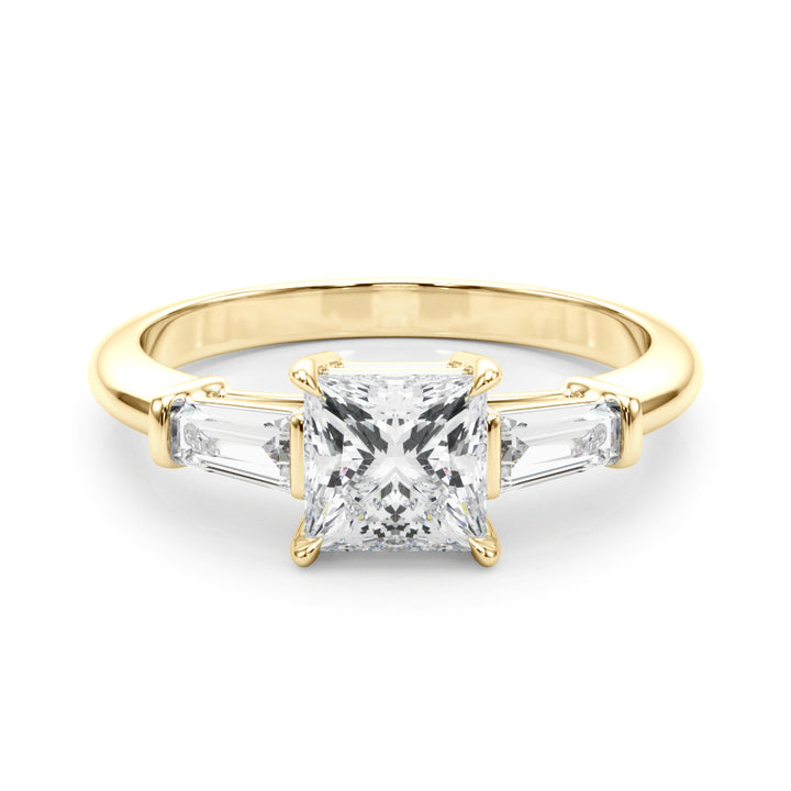 14K Yellow Gold 1ctw Diamond Three-Stone Engagement Ring